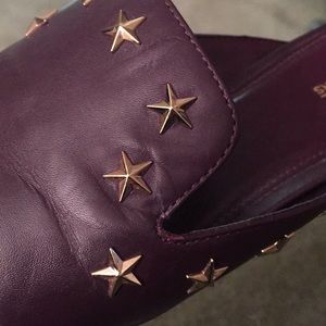 Burgundy Leather Slides